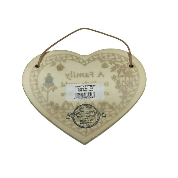 Trinity Pottery Heart-Shaped Ceramic Wall Plaque Family Birdhouses - Picture 4 of 8